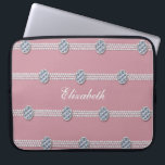 Chic Elegant Diamond Pearl | Pink Luxury Laptop Sleeve<br><div class="desc">Chic Elegant Diamond Pearl | Pink Luxury Laptop Computer Sleeve. Surround your laptop in luxury with these faux rhinestone and pearl strands. Easy to customize by adding your own name or personalize it with a monogram! This background is blush rose pink, but can be changed to any color by clicking...</div>