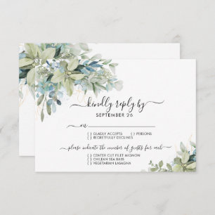 Chic Elegant Eucalyptus Greenery Wedding RSVP