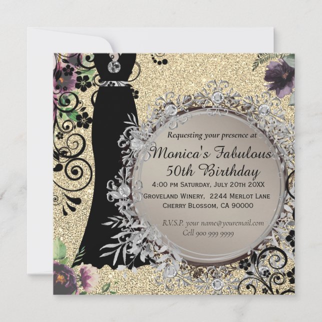 Chic Elegant Fabulous 50th Birthday (Front)