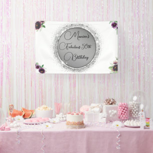 Chic Elegant Fabulous 50th Birthday Customised Banner