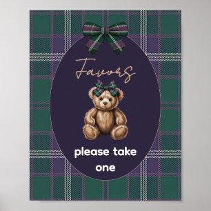 Chic Elegant Fancy Bear Favor Sign