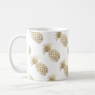 Chic elegant faux gold pineapple coffee time coffee mug