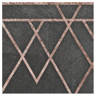 Chic & Elegant Faux Rose Gold Geometric Triangles Fabric