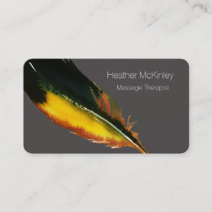 Chic Elegant Feather Business Card