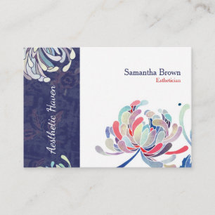 Chic Elegant Floral Aesthetician Business Card
