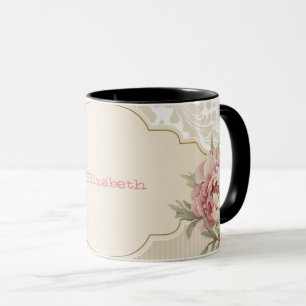 Chic Elegant Floral Damask Roses  Mug