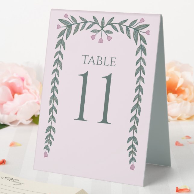 Chic Elegant Floral Frame Botanical Vines Pink (In SItu (Wedding))