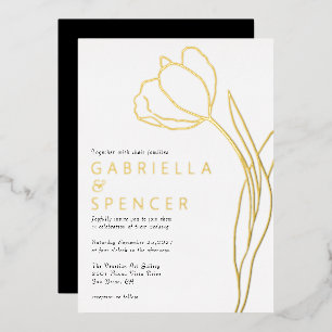 Chic Elegant Floral Tulip Gold Wedding