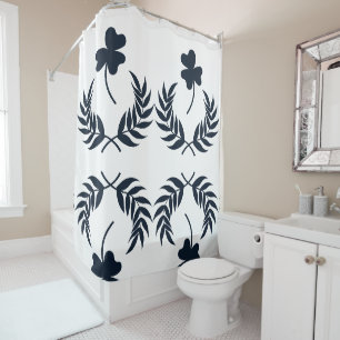  Chic Elegant Floral  White  Shower Curtain