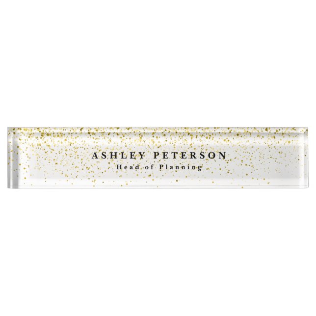 Chic Elegant Glitter Background Nameplate (Front)