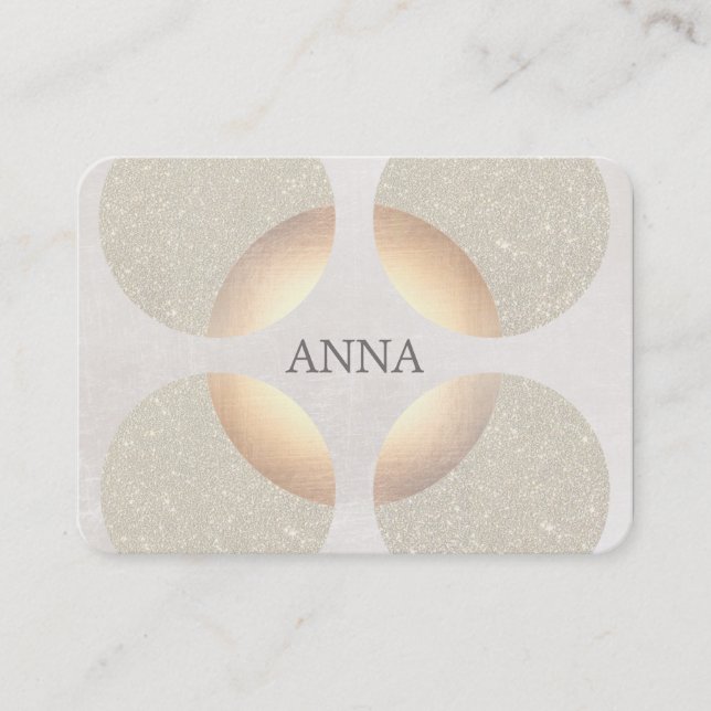 Chic Elegant Glitter Faux Gold Beauty and Fashion Business Card (Front)