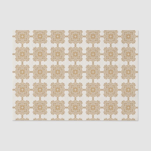 Chic Elegant Gold Baroque Ornament Pattern  Tissue Paper (Front)