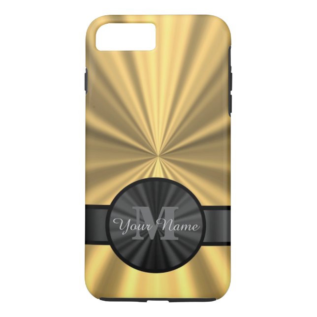 Chic elegant gold personalised monogram Case-Mate iPhone case (Back)