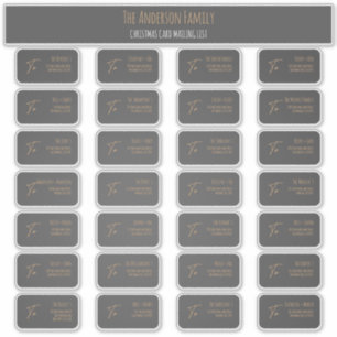 Chic Elegant Grey Christmas Card Mailing Label Set