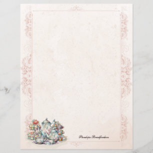 Chic Elegant High Tea Unlined Stationery Paper