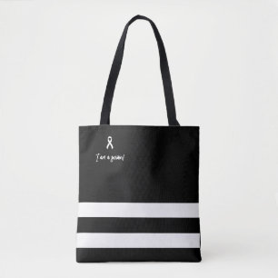 Chic Elegant I am a breast cancer survivor Tote Bag