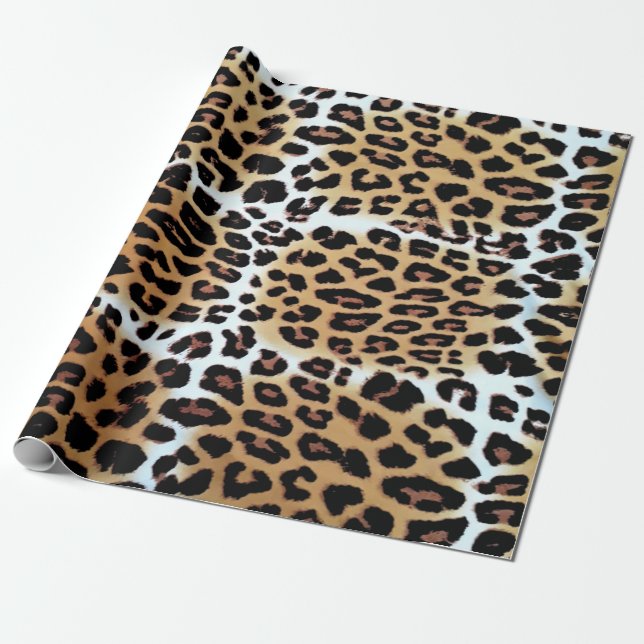 Chic Elegant Leopard Animal Print Lovers Wrapping Paper (Unrolled)