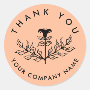 Chic Elegant Lily ORDER THANK YOU CUSTOM Classic Round Sticker