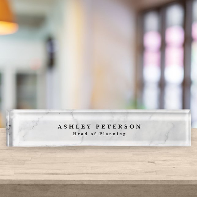 Chic Elegant Marble Background Nameplate (Creator Uploaded)