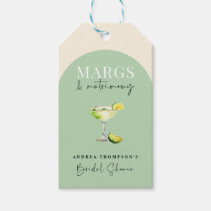 Chic Elegant Margs and Matrimony Bridal Shower Gift Tags