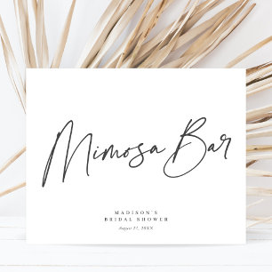 Chic Elegant Minimal Bridal Shower Mimosa Bar Sign