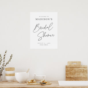 Chic Elegant Minimalist Bridal Shower Welcome Sign