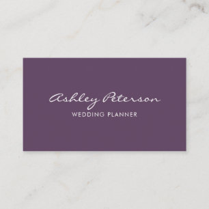 Chic Elegant Minimalist Violet Script Business Card