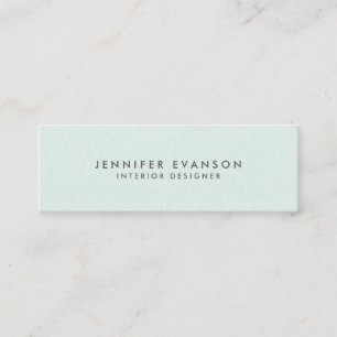 Chic Elegant Mint Green Minimalist Mini Business Card