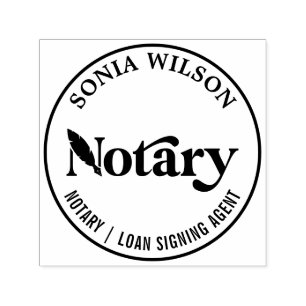 Chic Elegant Modern Notary Public Loan Signing Self-inking Stamp