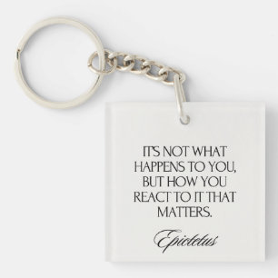 Chic Elegant Modern Simple Stoic Wisdom  Key Ring