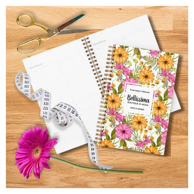 Chic Elegant Modern Yellow Pink Floral Business Planner (Creator Uploaded)