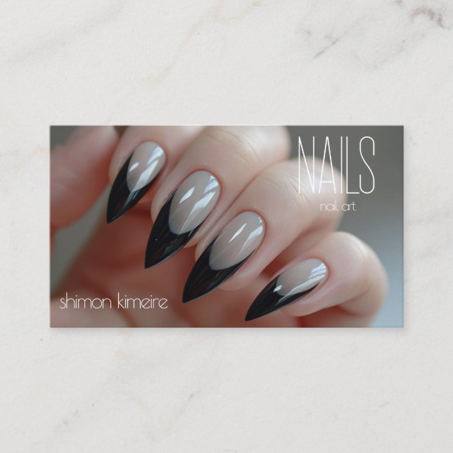Chic Elegant Nail Art Manicurist Loyalty  Business Card (Front)
