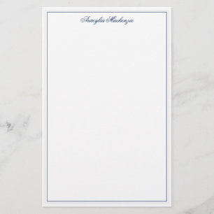 Chic Elegant Navy Blue Personalised  Stationery