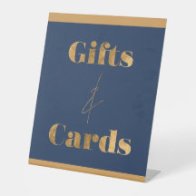 Chic Elegant Navy Gold Birthday Gifts and Cards 