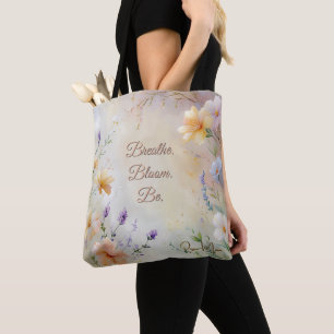 Chic & Elegant Pastel Floral – Customisable Quote Tote Bag
