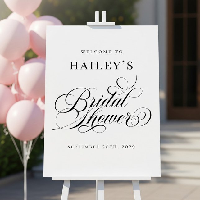 Chic Elegant Personalised Bridal Shower Sign (Creator Uploaded)