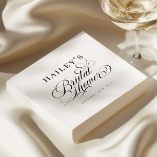Chic Elegant Personalized Bridal Shower Napkin