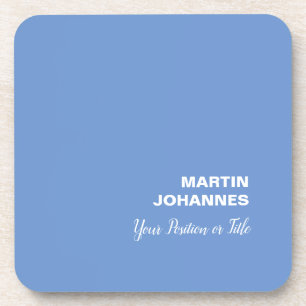 Chic Elegant Plain Stylish Blue Minimalist Coaster
