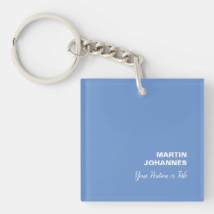 Chic Elegant Plain Stylish Blue Minimalist Key Ring