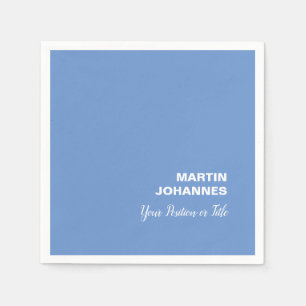 Chic Elegant Plain Stylish Blue Minimalist Napkin