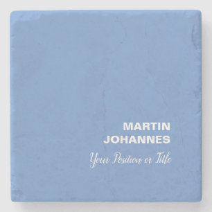 Chic Elegant Plain Stylish Blue Minimalist Stone Coaster