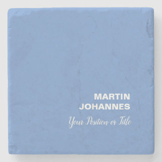 Chic Elegant Plain Stylish Blue Minimalist Stone Coaster