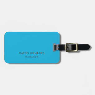 Chic Elegant Plain Stylish Blue Modern Luggage Tag