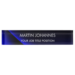 Chic Elegant Plain Stylish Blue Nameplate