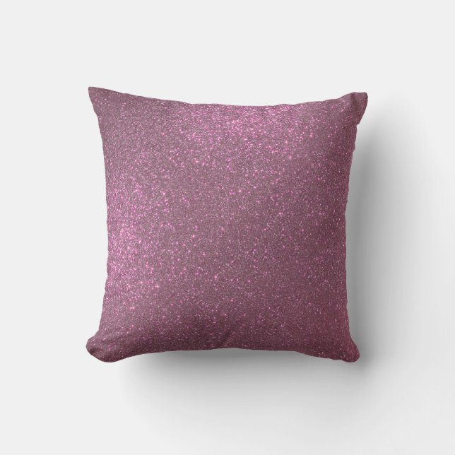 Chic Elegant Plum Purple Sparkly Glitter Cushion (Front)