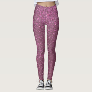 Chic Elegant Plum Purple Sparkly Glitter Leggings