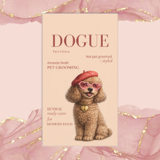 Chic Elegant Poodle Dogue Magazine Business Card