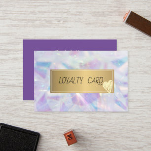 Chic Elegant Professional Frame,Gold Hearts Opal Loyalty Card
