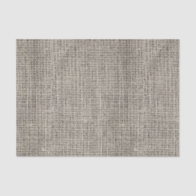 Chic Elegant Realistic Burlap Rustic Taupe Wedding Tissue Paper (Front)
