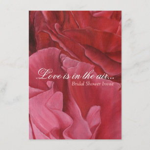 Chic elegant red roses bridal shower invites